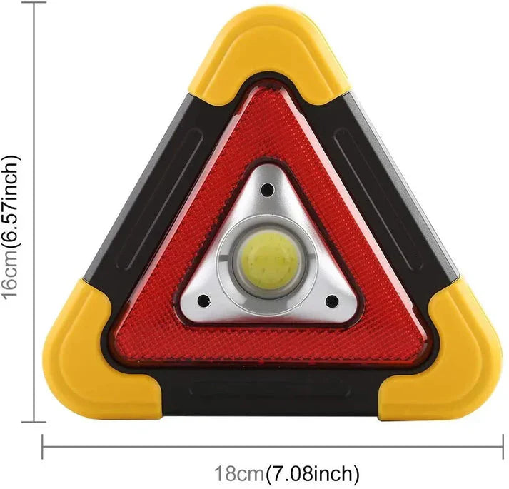 Triangulo De Seguridad Led Con Foco Recargable Solar